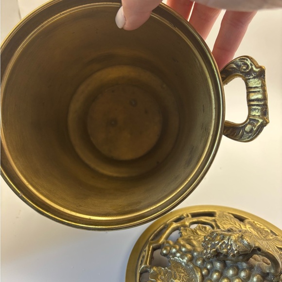 Ornate Gold Decorative Container with Handles - Picture 9 of 10